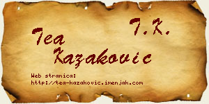 Tea Kazaković vizit kartica
